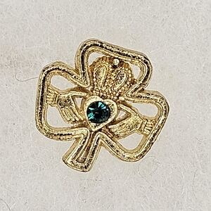 Oldstock Irish Celtic Claddagh Shamrock Lapel Pin